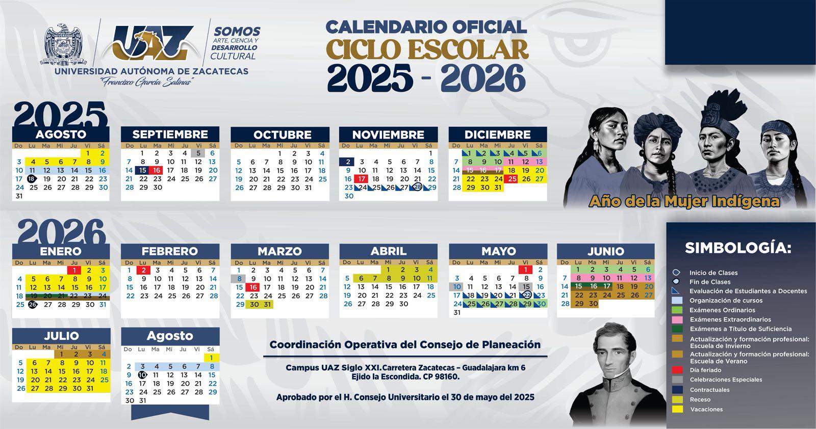 Calendario Oficial Ciclo Escolar 2025 - 2026
